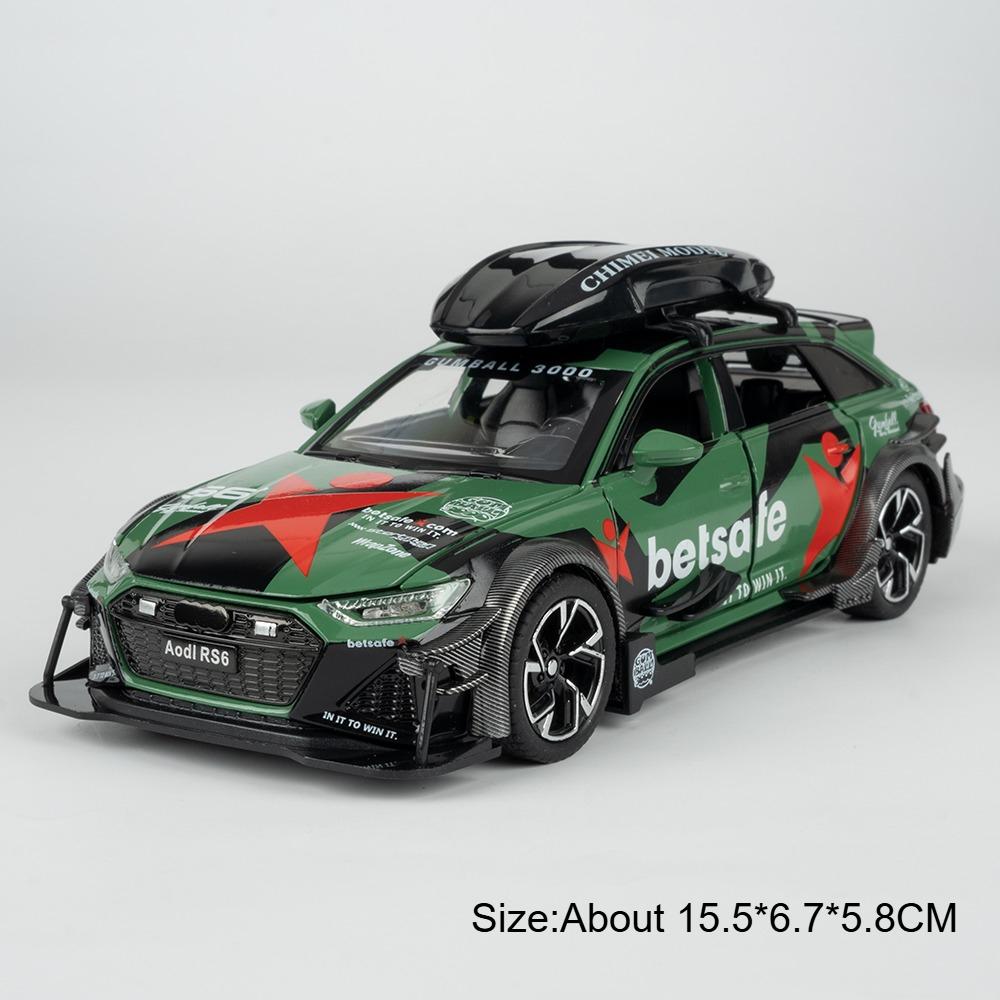 1:32 R8V10 RS6 Спортивный автомобиль Игрушечная модель Металлический корпус Резиновые шины Модели Звук Свет Оттяжка Суперкар Коллекция Подарки для детей