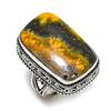 Natural Bumblebee Jasper Gemstone 925 Sterling Silver Jewelry Ring Size 8.5 B4T98