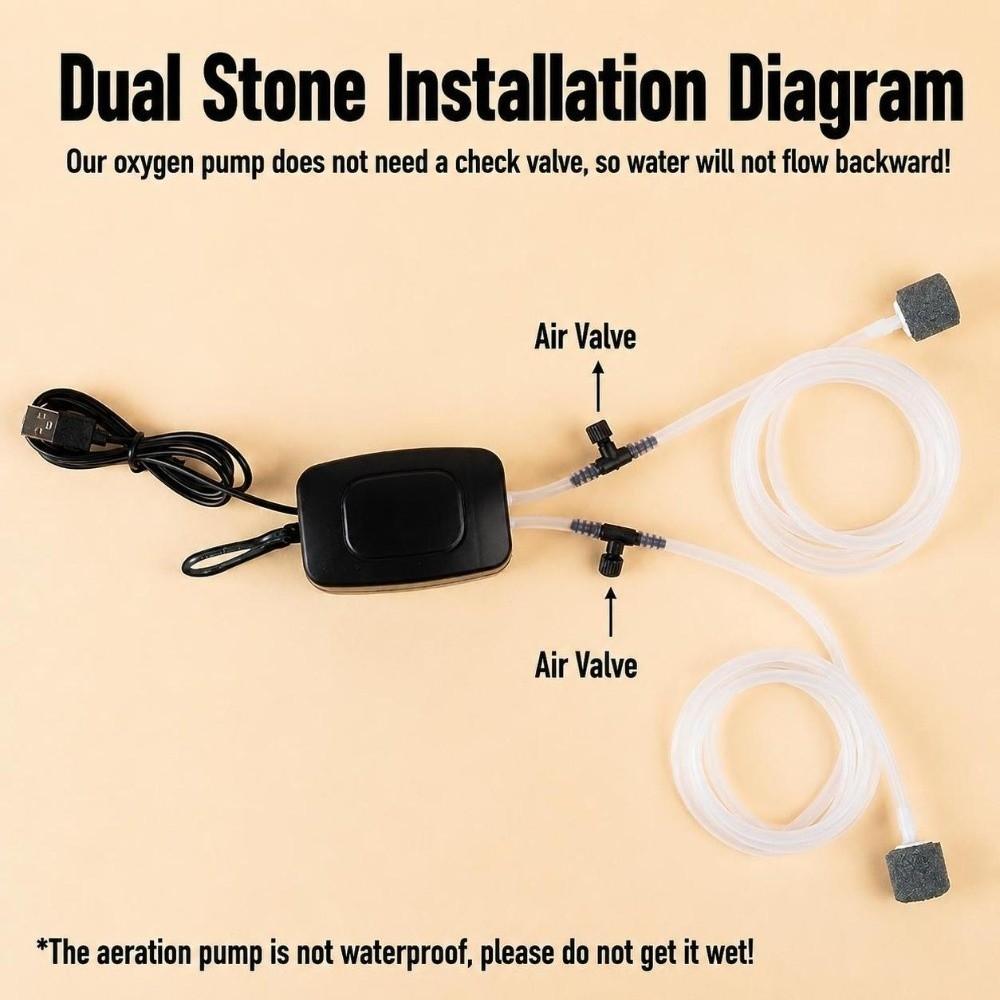 USB Oxygen Pump with Air Stone Aquarium Filter Aquarium Air Pump Kit Fishing Tank Accessories