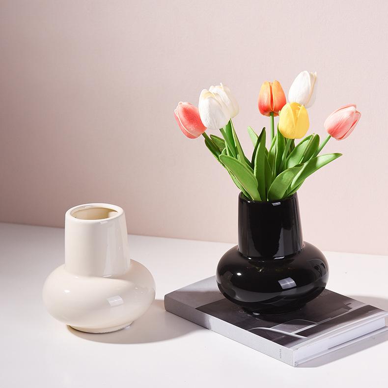 Простая керамическая ваза, гидропонная ваза, цветочная композиция, домашний декор, настольный орнамент, украшение сада