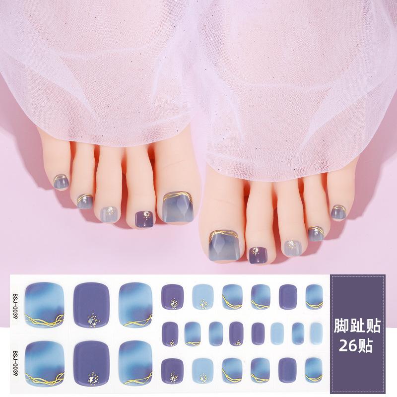 New Gel Manicure Stickers Toe Stickers Waterproof Hot Stamping Semi-cured Nail Stickers
