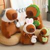 Cute Toy Plush Capybara Cartoon Capybara Multicolor Fluffty Animal Doll Soft Accessories Headgear Capybara Doll