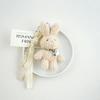 Silver Heart Plush Bag Pendant Bow Ribbon Rabbit Plush Doll Rabbit Doll Charm  Bag Decoration