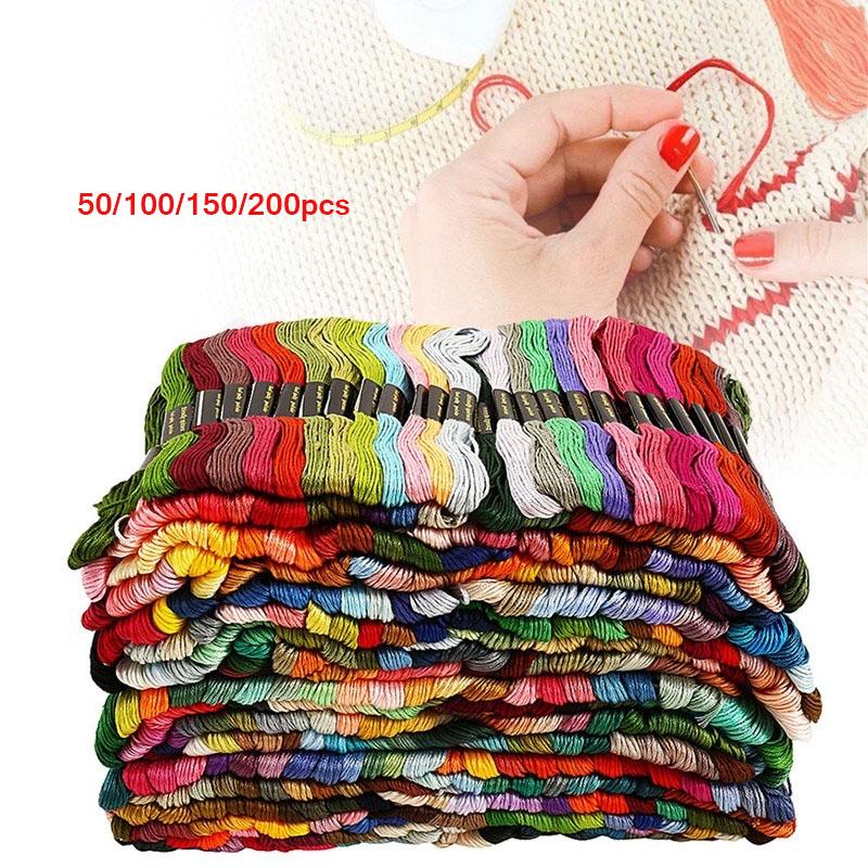 200 разноцветных ниток для вышивания мулине, нитки для вышивания крестиком, рукоделие, хлопок премиум-класса для вышивания крестиком