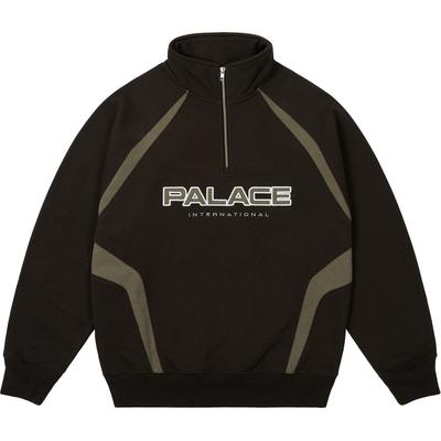 Palace International 1/4 Zip Black Unisex Tops P27CS213