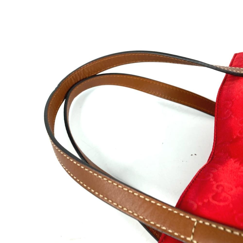 GUCCI 282439 Logo GG Bag Shoulder Bag Tote Bag Shoulder Bag Leather / Nylon Red