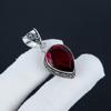Уникальный серебряный кулон с красным гранатом и драгоценным камнем из стерлингового серебра 925 пробы — дизайн груши ручной работы, повседневное украшение в подарок на день рождения
