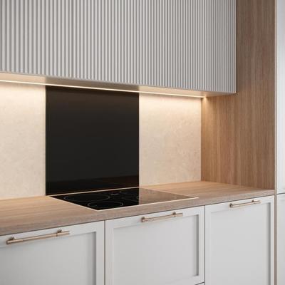 Фартук - SAINT GOBAIN - Черный матовый - Стекло - 70 см - 60 см - Основание вытяжки из стекла ЭМАЛЬ ЧЕРНАЯ 70X60