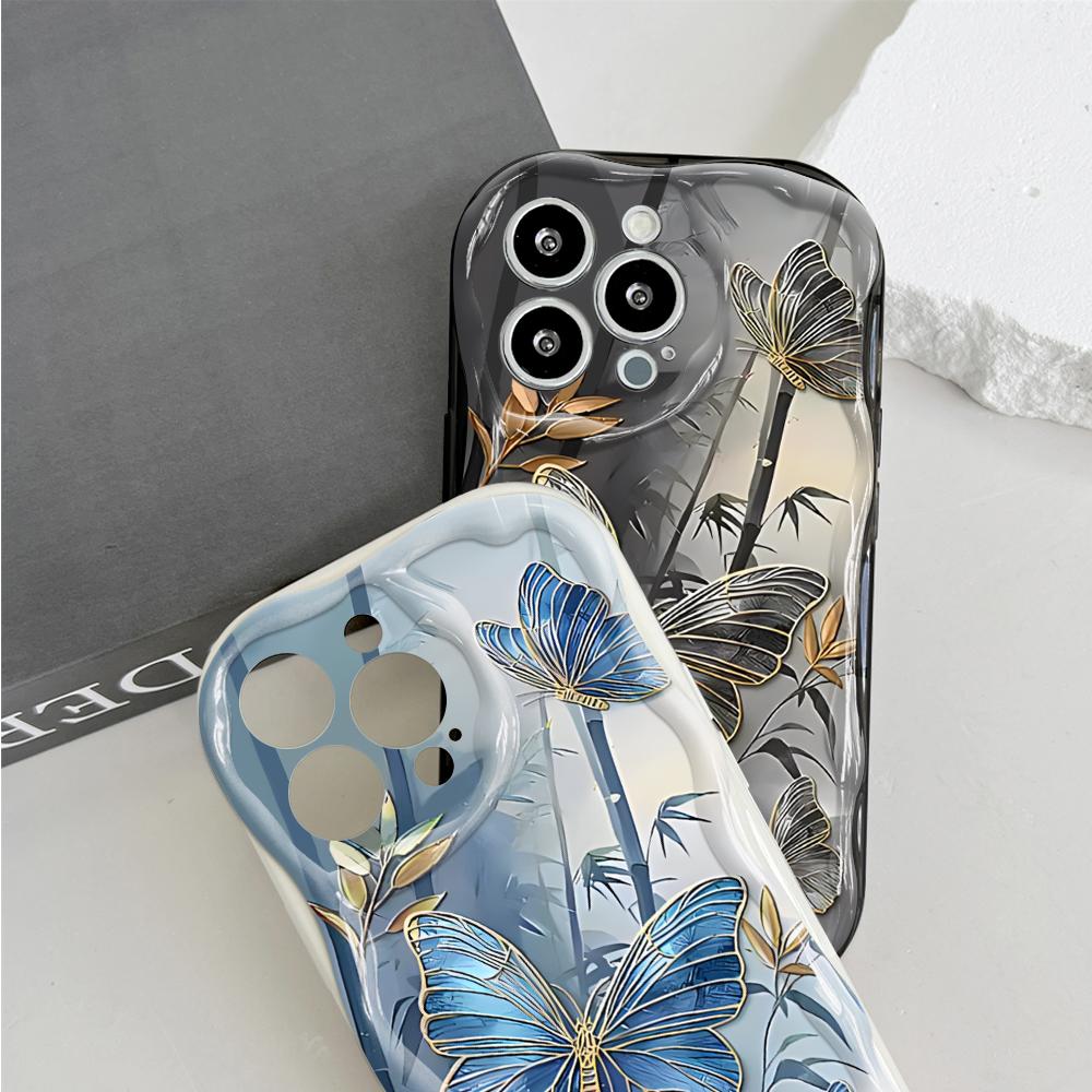 Cartoon Pattern Cream Texture Casing Wavy Edge Soft Silicone Cover Phone Case for OPPO Reno Realme OnePlus Vivo