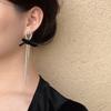 Lanfty Ribbon Velvet Cubic Long Earrings