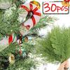 1-30 шт. Искусственные сосновые ветки DIY Гирлянда Украшения для рождественской елки Поддельные зеленые сосновые листья Стебли Украшение для новогодней вечеринки Подарки