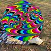 1pc Psychedelic Spiral Automatic Open/Close Umbrella with Windproof, 8-Rib Sturdy Canopy, Durable Ribs, Fashionable Design1130A