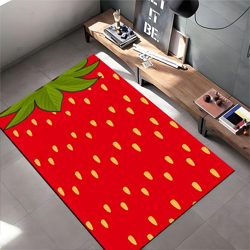 Strawberry Pattern Carpet suitable as a non-slip mat for the living room or bedroom sofa