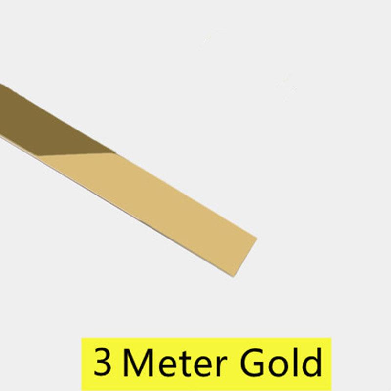 3 метра из нержавеющей стали, плоские декоративные линии, самоклеящаяся зеркальная наклейка на стену, фон для гостиной, настенная, потолочная, кромочная полоса