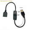 1 шт. USB-удлинитель с выключателем и светодиодным индикатором для Raspberry Pi, ПК, USB-вентилятора, светодиодной лампы, для синхронизации данных, USB 2.0 удлинительный шнур