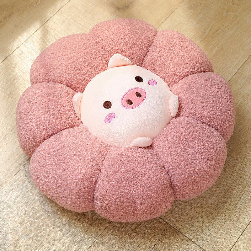 Plush Teddy Toy Animal Cushion Embroidered Design Children Room Nook Reading