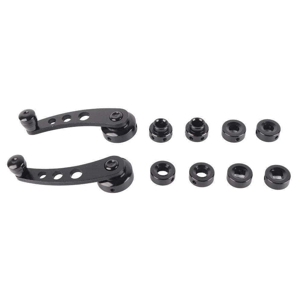 Black Window Winder Aluminum Alloy Window Handle Replacement for Sedan, Truck, Classic Car