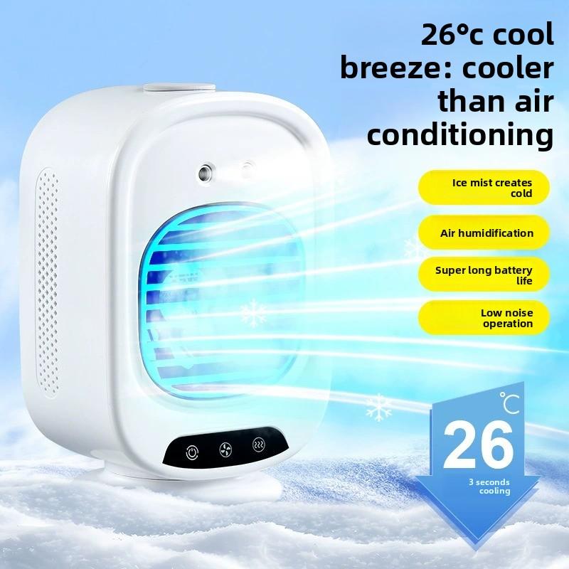 Ventilador de mano portátil con pulverizador de agua, mini ventilador USB recargable de 3 velocidades