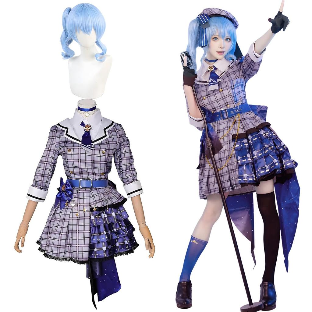 Hosimati Suisei Cosplay with Virtual Hololive Cosplay Adult Cultural Event Stage Hosimati Suisei Cosplay [Kamizu Ryohin] Wig, Costume, Costume,