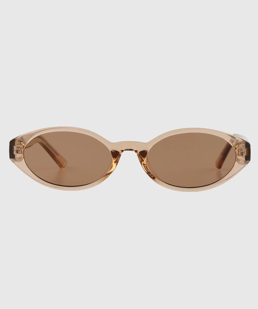 Солнцезащитные очки Tuditeo Osa Slim Oval с защитой от УФ-излучения, модные, с нейлоновыми тонированными линзами C3, коричневые