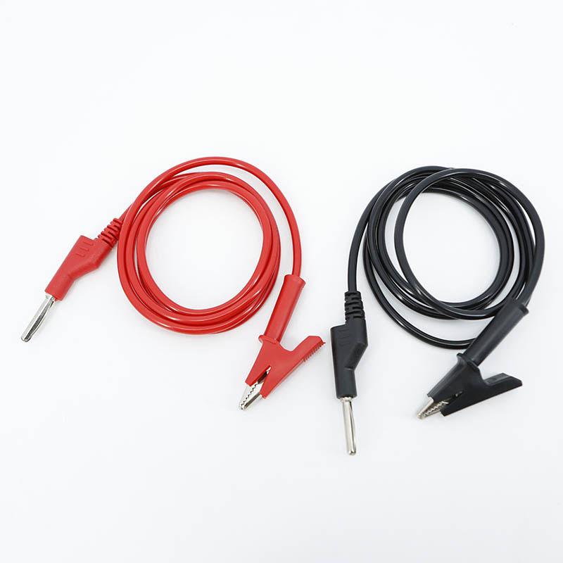 0.5m 1M 5/10/15A Dual 4mm Banana Alligator crocodile to Banana Alligator Clip plug test crocodile Red Black Cable lead