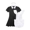 Men Sissy Maid Cosplay Outfit Puff Sleeve Front Button Down Dress with Apron and Headband