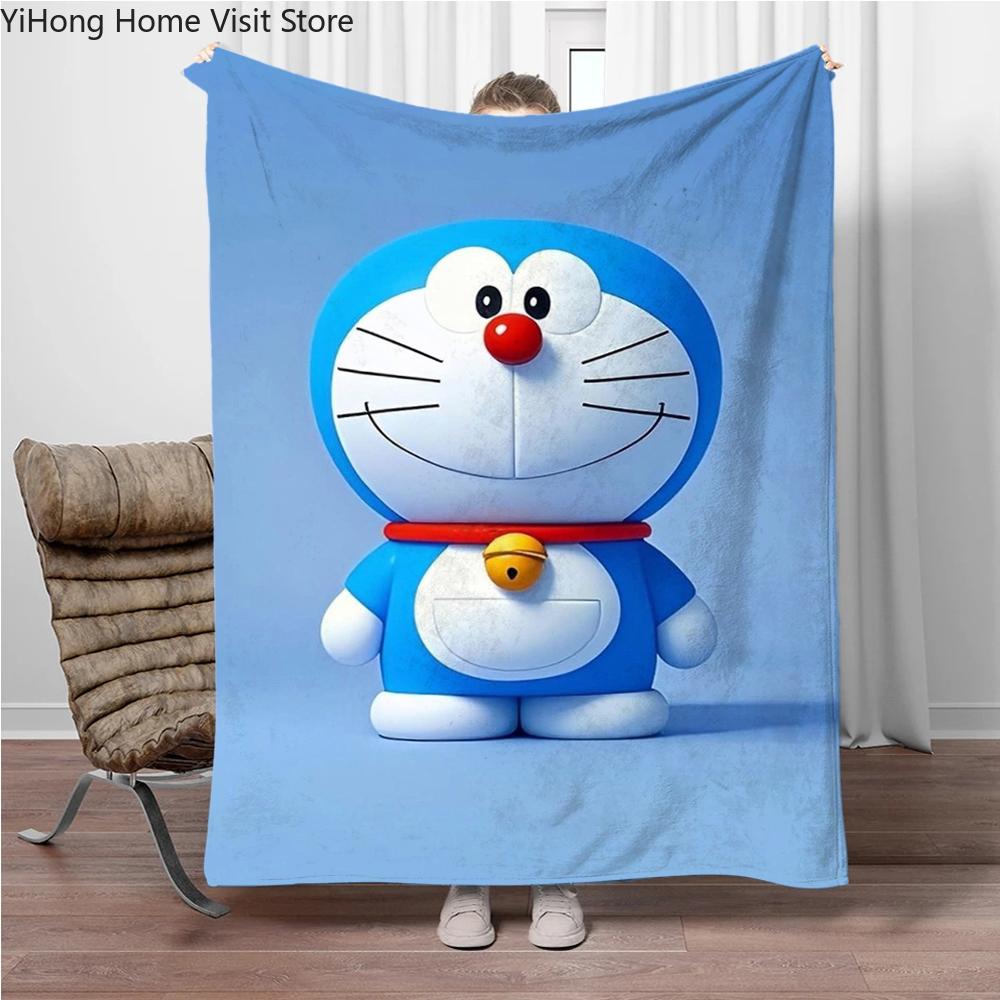 Doraemon Japanese Anime Blanket Girls Boys Plush Sofa Throw Blanket Novelty Warm Blanket All Season Children Student Kids Gift