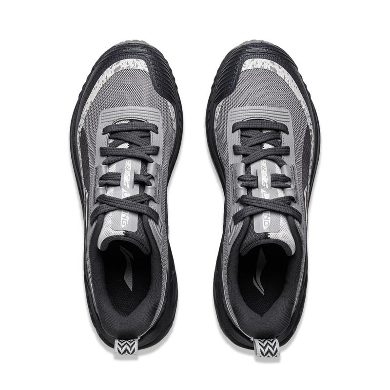 Li-Ning Yijie Lite 2.0 удобные износостойкие кроссовки для походов с низким верхом для мужчин, черные серые AHTU007-3