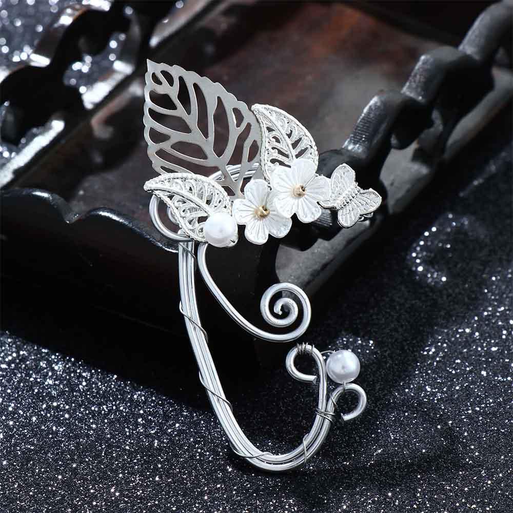 Flower Jewelry Elf Left Right Ear Leaf Non piercing Fashion Accessories Ear Cuff Ear Clip Earrings