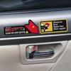 Gently Open/Close Door Reminder: Taxi Warning Sign Car Sticker