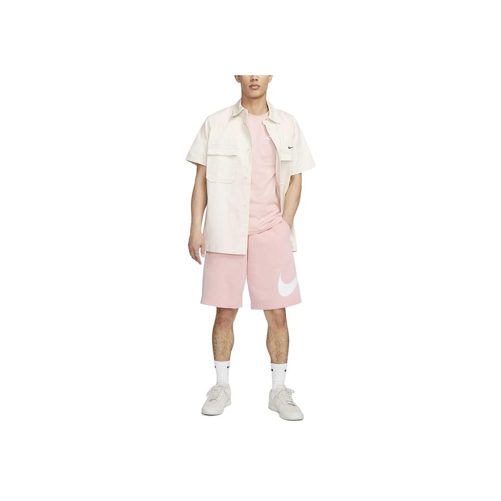 Nike Футболка с круглым вырезом и коротким рукавом с логотипом, мужские топы розового цвета AR4999-686