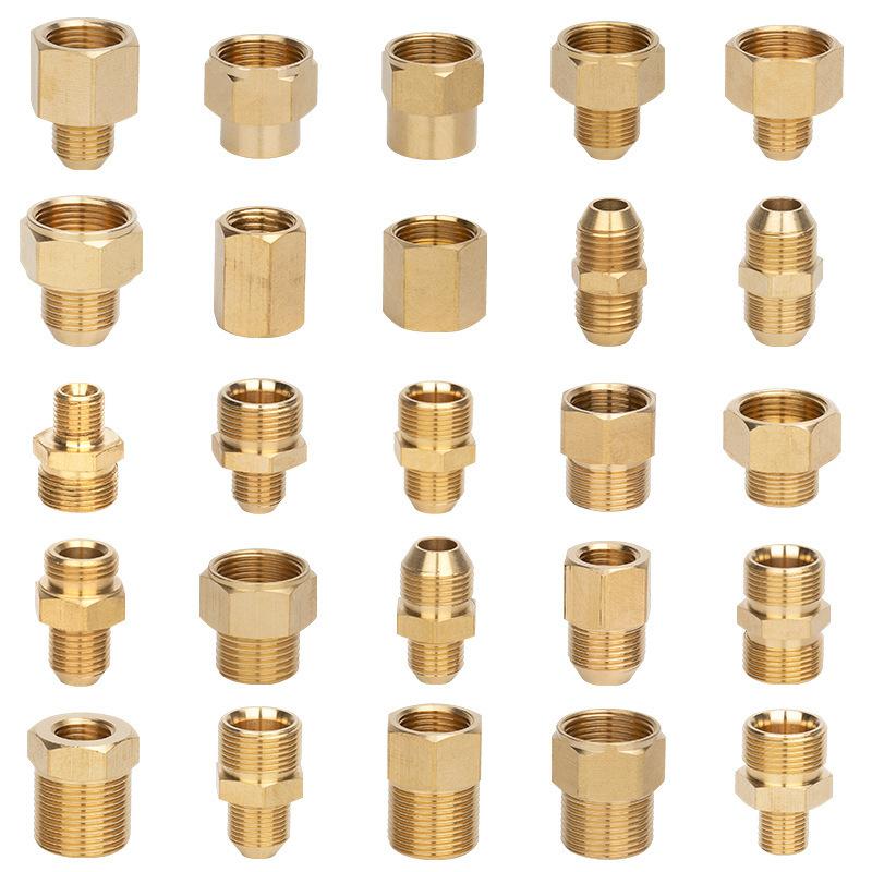 Brass Hose Barb Connector Male to Female Adapter Durable Pipe Fitting for Water Gas Air Tubing Applications