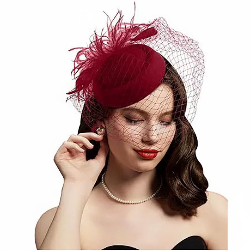 Fishnet Veil Felt Fascinator Hat Elegant Pillbox Hats New Wedding Veil Hat Wedding Party