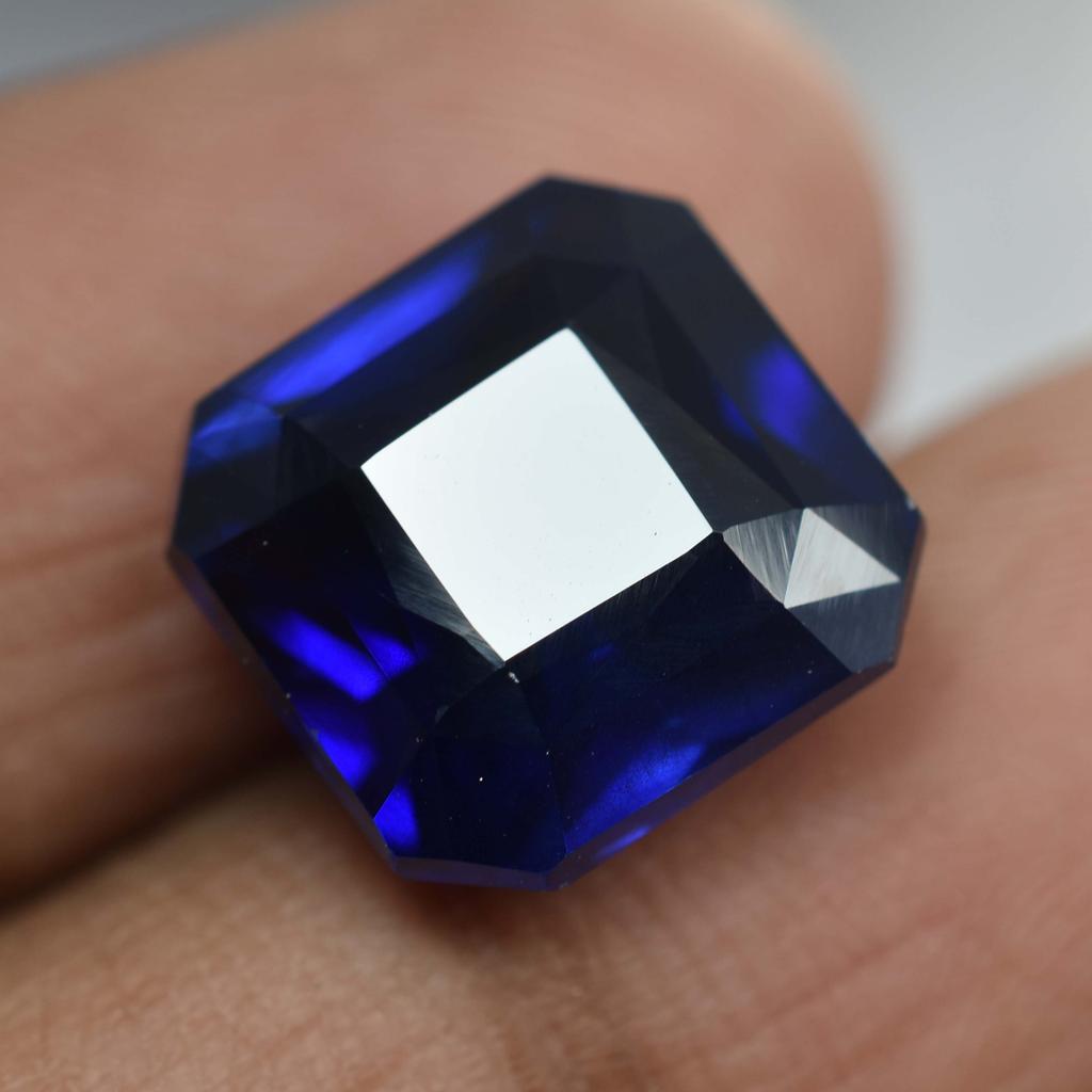 Square Cut Natural Blue Ceylon Sapphire 9.15 Ct CERTIFIED Loose Gemstone 6800