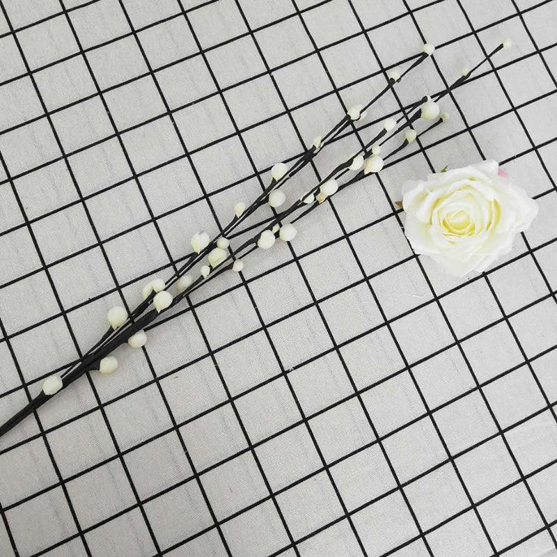 Прямые продажи Зеленые растения Высококачественная имитация Серебряной ивы Искусственный цветок Имитация цветочной ветки Сливовый бутон Современное украшение для дома