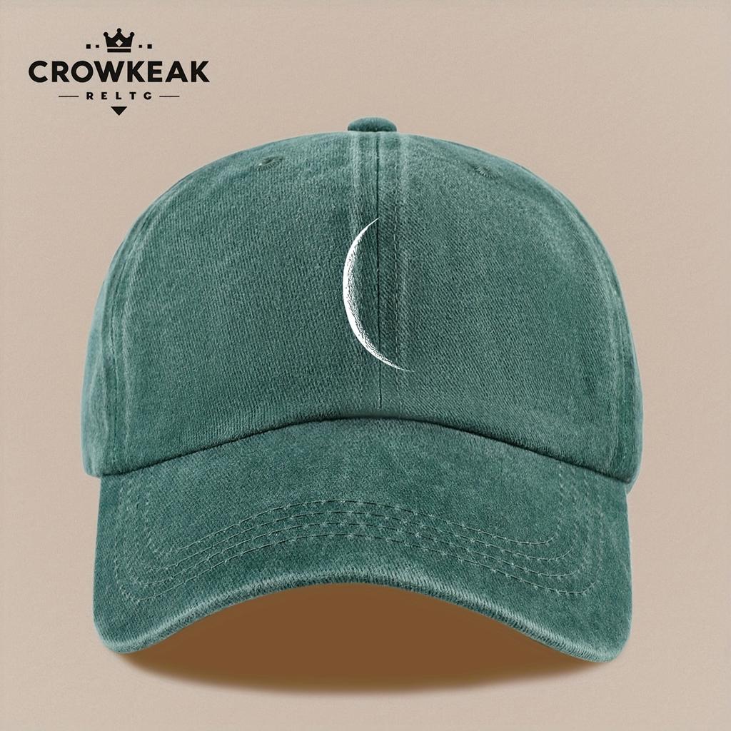 pc Crescent Moon Pattern Vintage Print Baseball Cap Adjustable Size Comfortable Lightweight Simple Suitable for Parties Outdoor