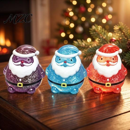 Stress Anxiety Relief Gifts Santa Claus Squeeze Toy, Slow Rising Maltose Fidget with Flexible Sensory Tools Glitter, Soft TPR Christmas Party