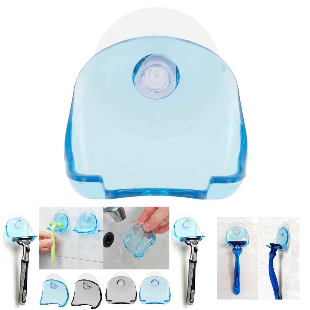 Stylish Plastic Super Suction Cup Razor Organizer With Space Saving Design For Bathroom