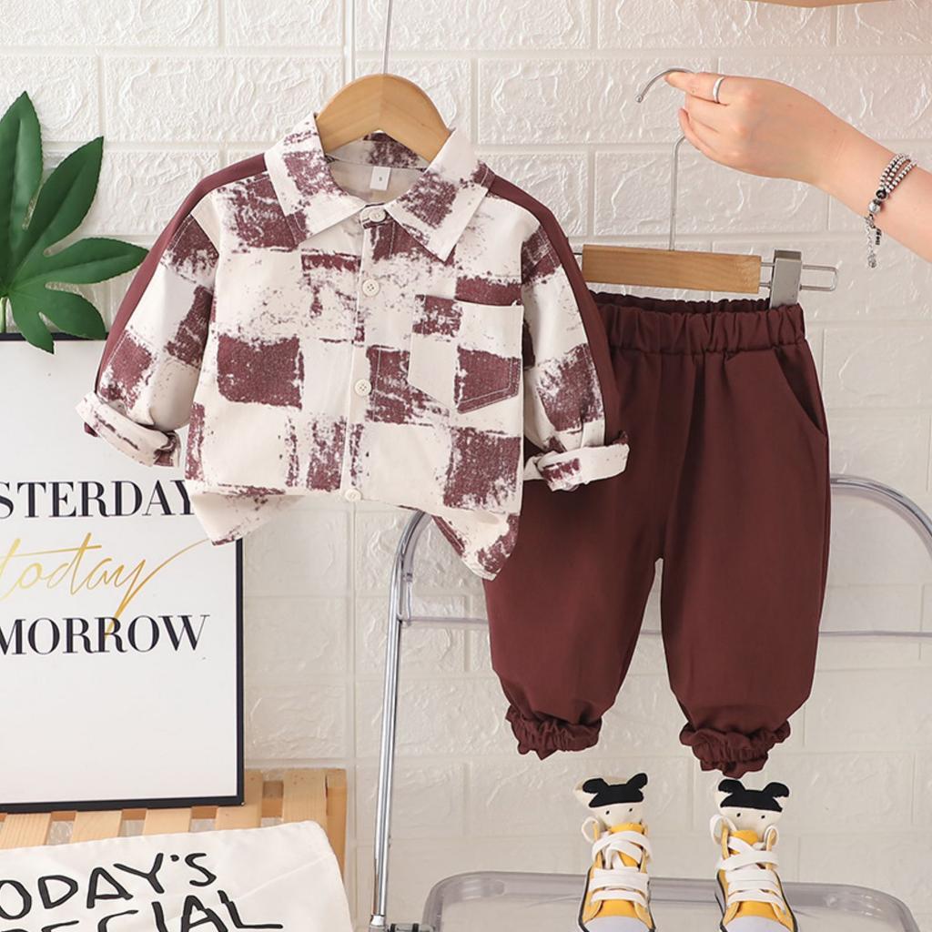 Kids Casual Long-Sleeve Set, Comfortable Daily Wear Outfits