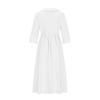 2024 Summer Trendy Lapel Dress: Cotton & Linen, Five-Point Sleeve, Long Skirt