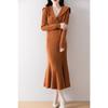 Women's Cashmere Dress Qinghe Cashmere 30% Cashmere 70% Wool Autumn and Winter Cashmere Skirt Soft and Warm