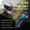 Motorcycle Bluetooth Helmet Headset with AI Voice Control Waterproof Noise Cancellation Long Range 2-Way Intercom HiFi Sound