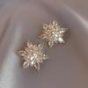 Luxury Cubic Zirconia Snowflake Earrings for Women Fashion Flower Shaped Jewelry Shiny Wedding Party Earring