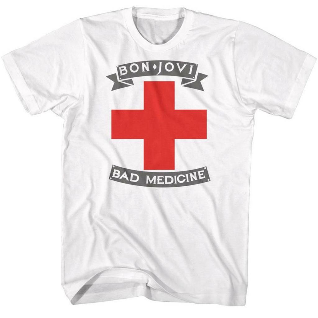 Bon Jovi Bad Medicine White Adult T-Shirt