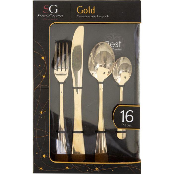 Ménagère 16 pièces "Gold" Secret de gourmet