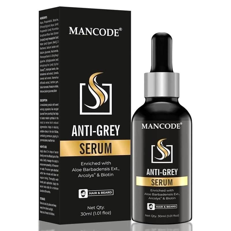 Mancode Anti Grey Serum | Restore Natural Black Color of Grey White Hair 30ml