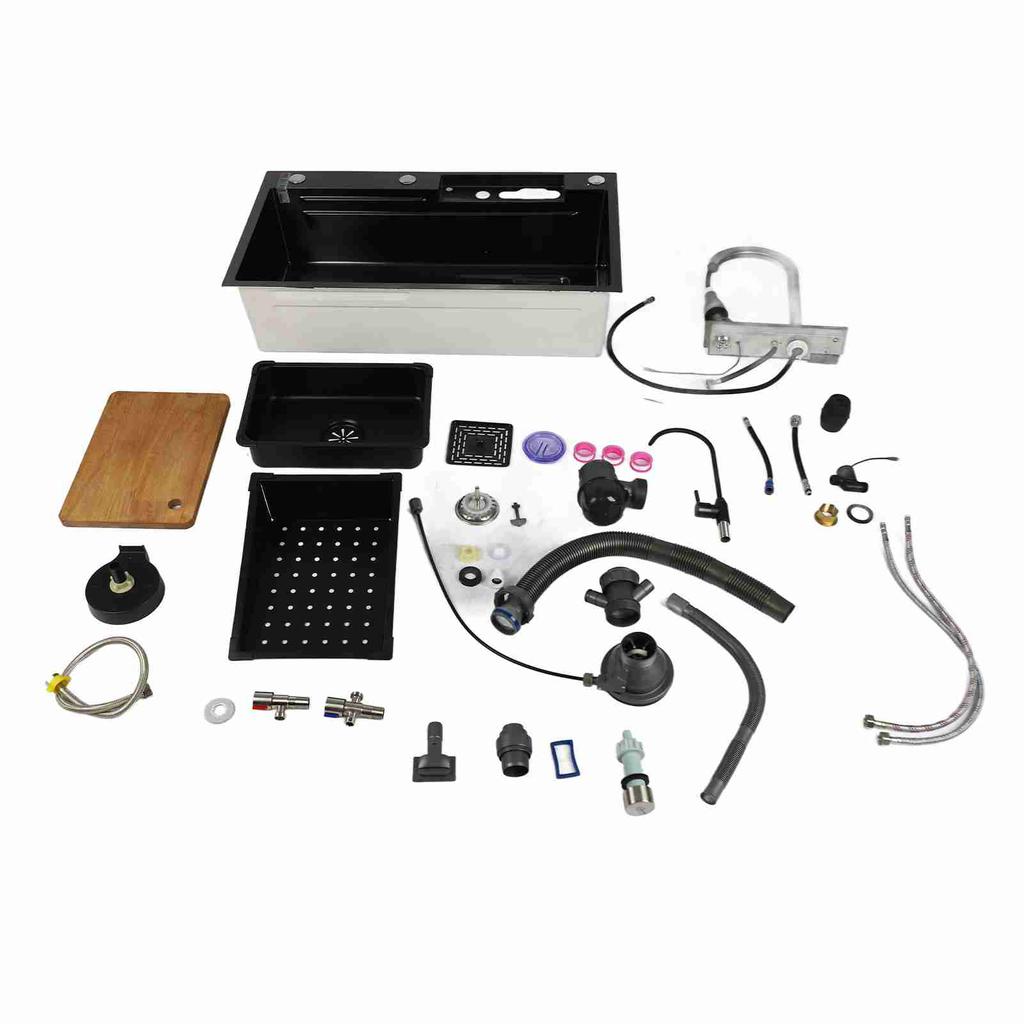 Умная кухонная раковина Профессиональная нержавеющая сталь Утолщенная матовая поверхность Большая емкость для умывальника