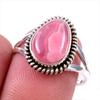 Natural Rhodochrosite Gemstone 925 Solid Sterling Silver Jewelry Ring S.8 U9V58