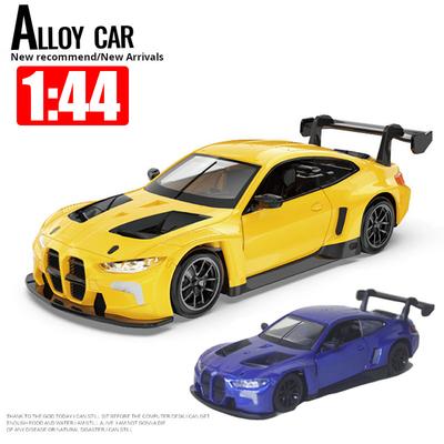 Масштаб 1/44 Модель автомобиля из сплава для гоночного спортивного автомобиля Bmw M4 Gt3 Детская игрушка Инерционная Двухдверная Коллекция Украшение