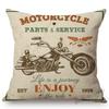 Vintage American Style Muscle Motorcycle Club Art Throw Pillow Case Retro Classic Motorbike Poster Art Linen Cushion Cover Case